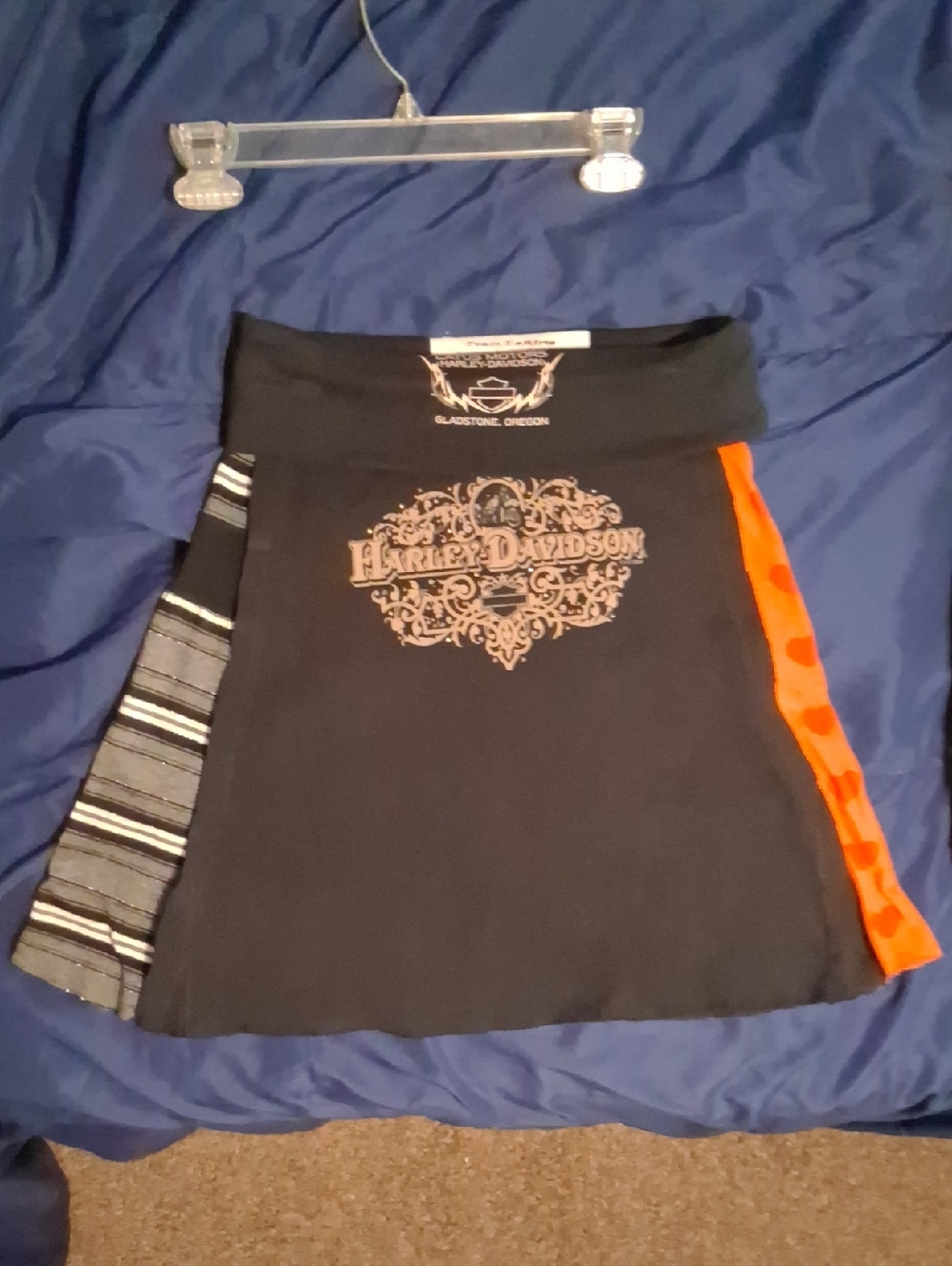 A-Line Skirt with Orange and Gray Panels